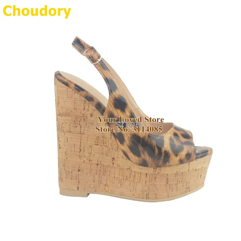 Туфли-лодочки Choudory женские на платформе с открытым носком платформа под дерево