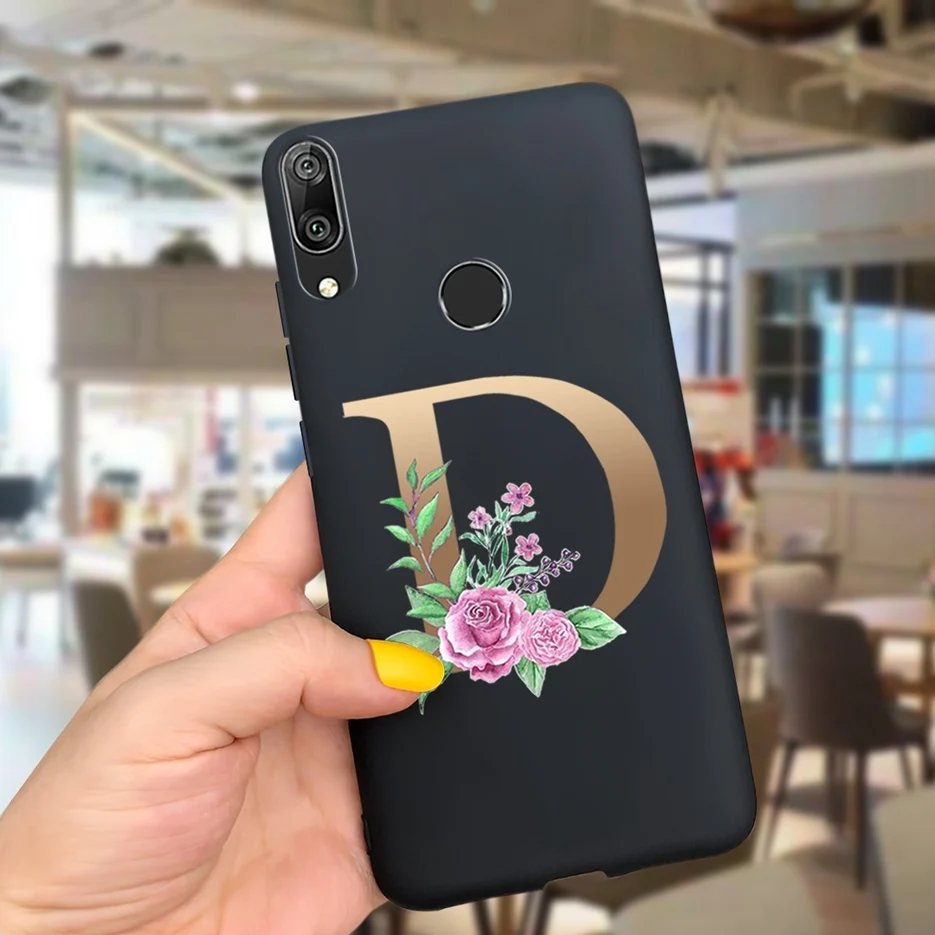 Чехол для Huawei Y7 2019 DUB-LX1 Роскошный чехол с именем и буквами Prime DUB-LX3 мягкий тонкий