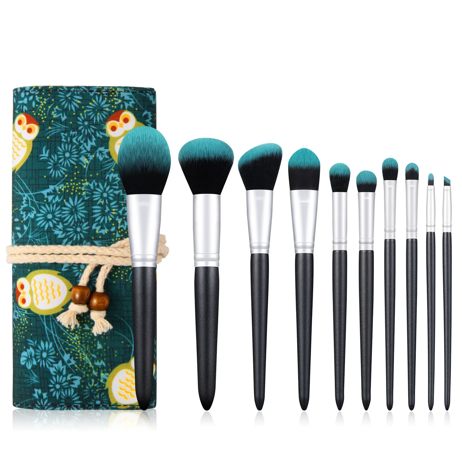 

10pcs Champagne Makeup Brushes Set For Cosmetic Foundation Powder Blush Eyeshadow Kabuki Blending Make Up Brush Beauty Tool