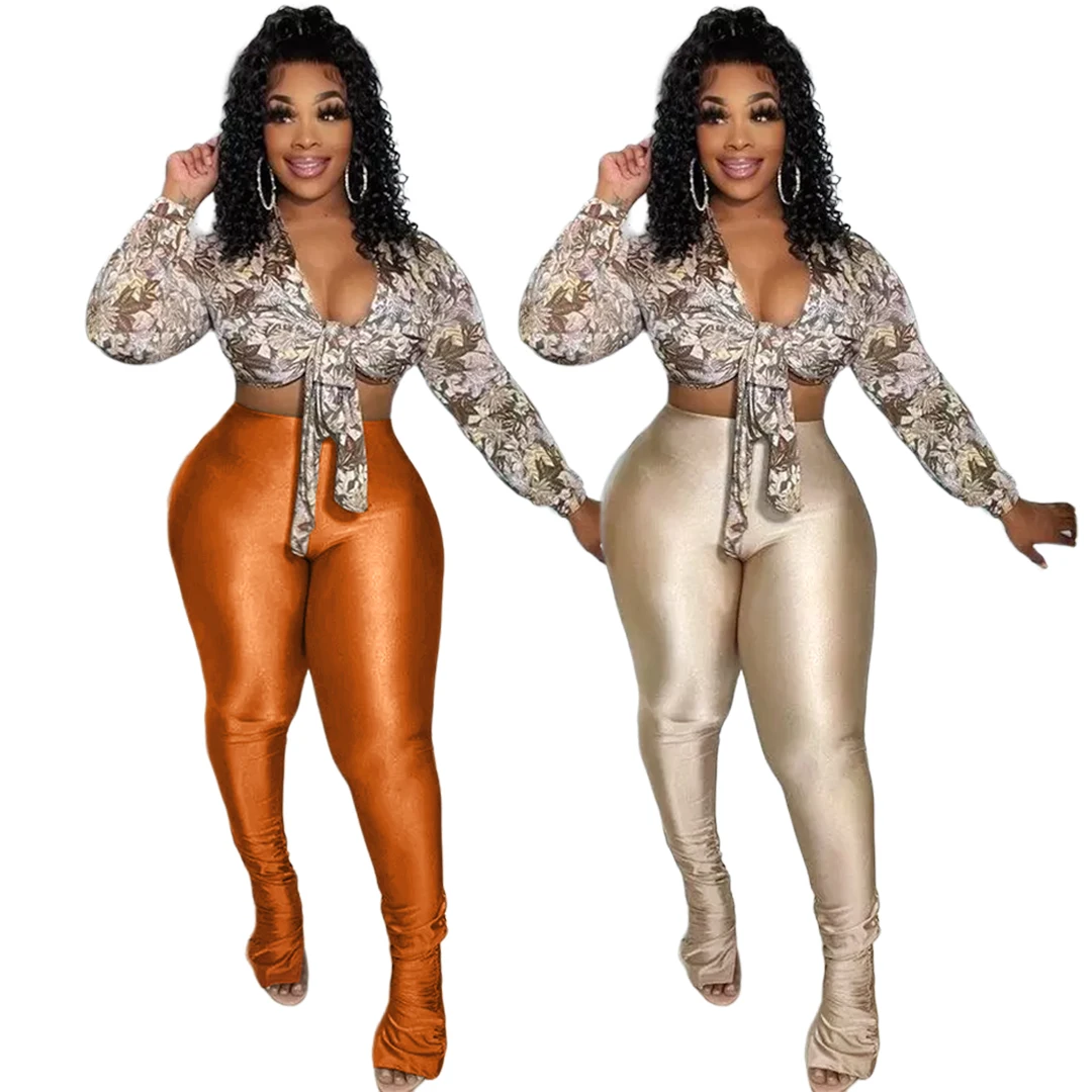 

Fashion Bronze Reflective Slit High Waist Pleated Trousers