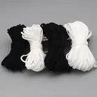 10 м 3 мм5 мм Эластичная лента шнур для DIY маска для лица уха шнур ремень черный, белый цвет маска для полости рта резиновая нить веревка аксессуар для рукоделия