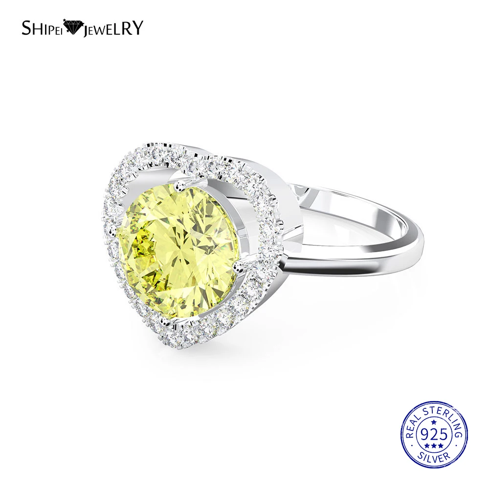 Женское кольцо с сапфиром Shipei 100%-ное обручальное розовым белым фиолетовым и