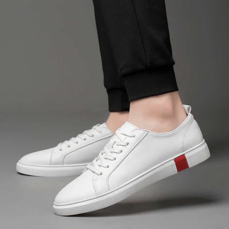 Men Shoes Genuine leather Comfortable Casual White Chaussures Flats Slip On Lazy Zapatos Hombre 2020 New | Обувь