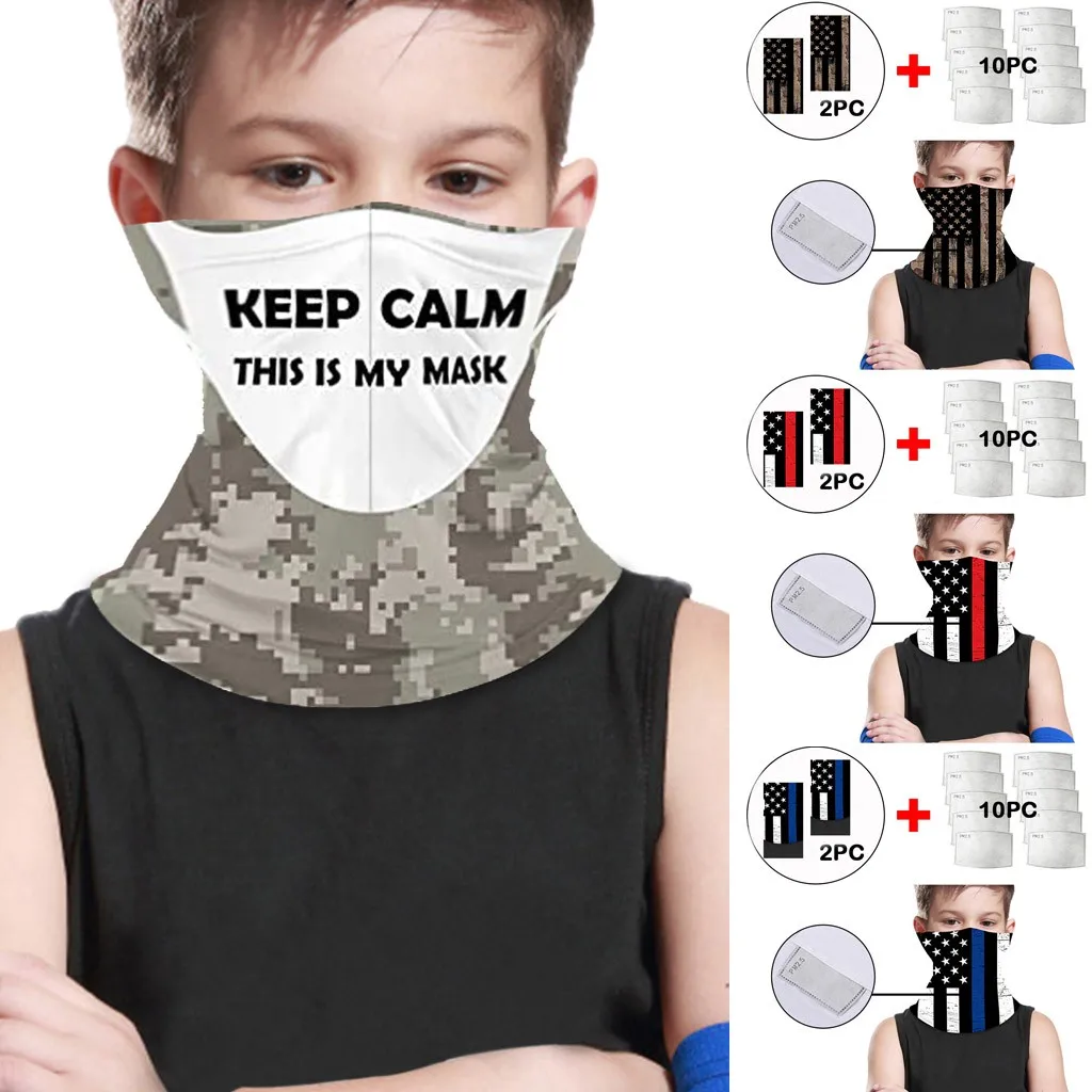 

Children Neck Multifunctional Headband with Carbon Filters Bandanas Multicolor PrintedFour Seasons Comfortable Outdoor Masks