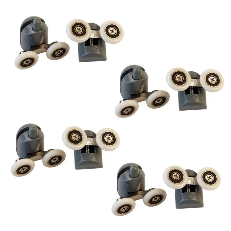 

28EB Double Shower Door Roller Runner Bathroom Swinging Pulleys Cabins Room Wheels