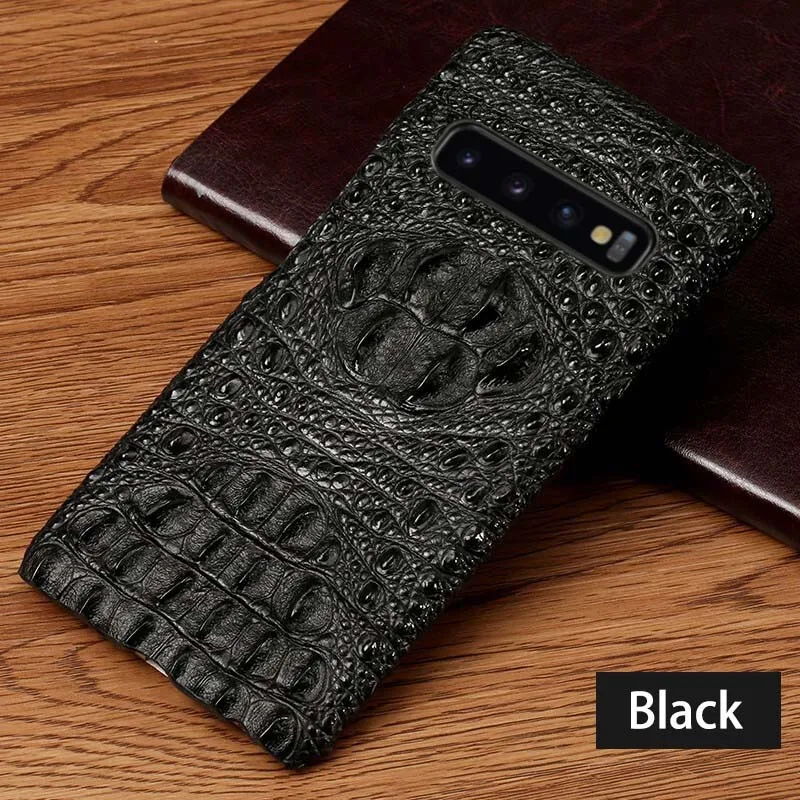 Black Чехол для телефона для samsung Galaxy S7 край S8 S9 S10 Plus Note 9 8 10 A20 A30 A40 A50 A70 головы крокодила чехол для A5 A7 A8 J5 J7 - Цвет: Black