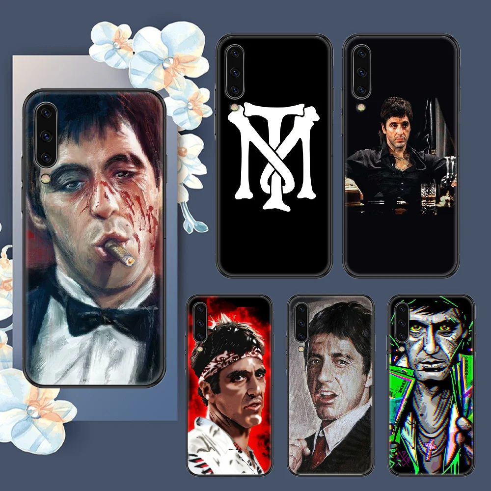 Чехол Scarface для телефона Тони Монтана Samsung Galaxy A 3 5 7 8 10 20 21 30 40 50 51 70 71 E S 2016 2018 4G Черный