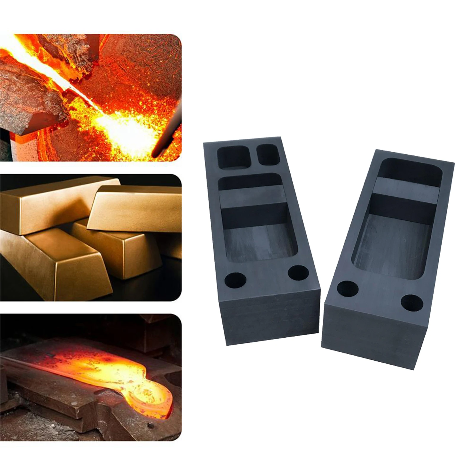 Упаковка из 2 графитовых тигельных литейных форм для плавки литья