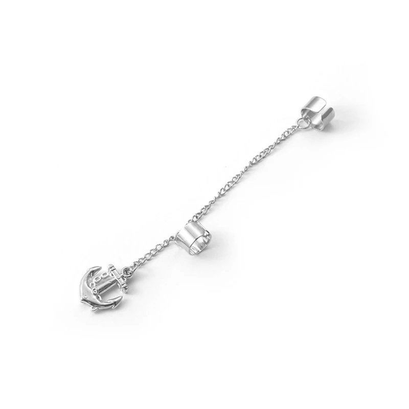 Gothic Earring Chain Anchor Love Butterfly Ear Cuff Wrap Clip on for 1 | Украшения и аксессуары