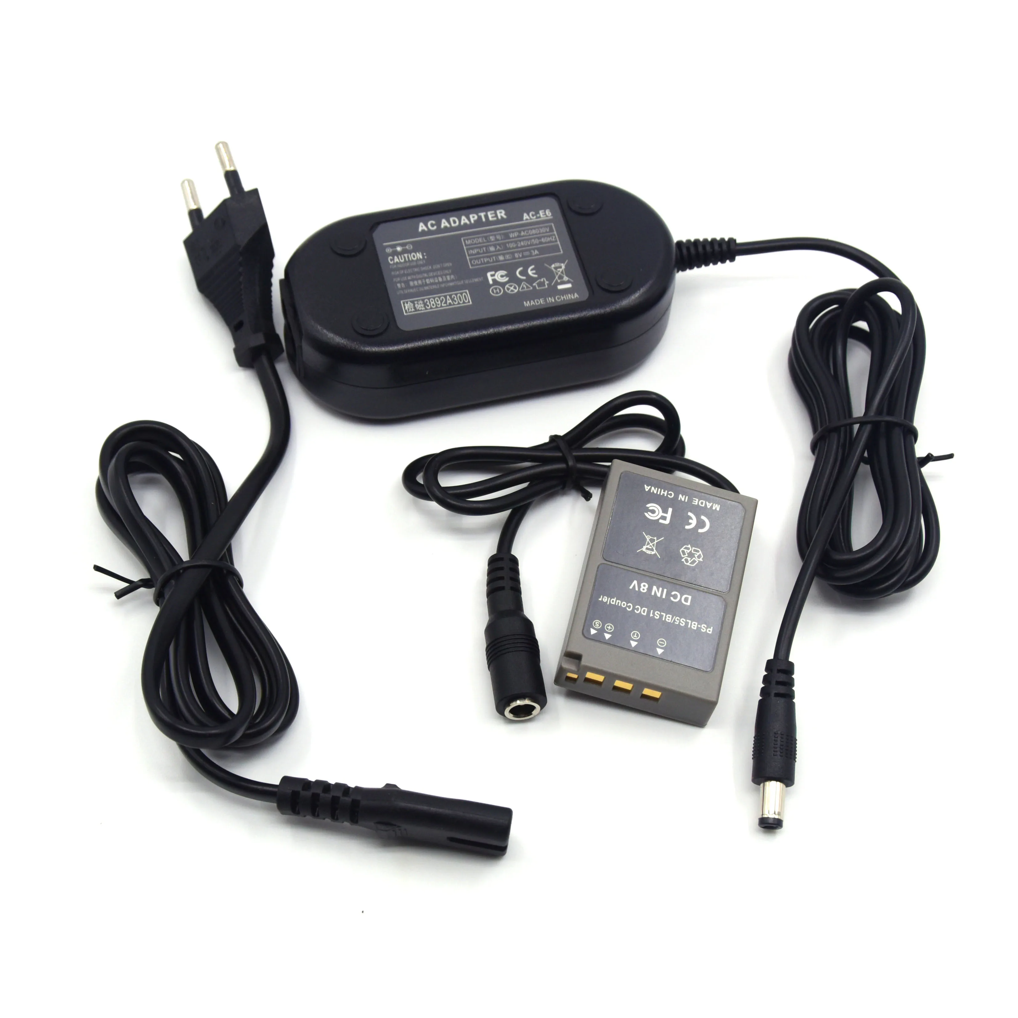 PS-BLS-5 DC муфта BLS5 пустышка батарея + AC-E6 AC адаптер питания для Olympus E-PL2 E-PL7 E-PM2 E-M10 Mark III