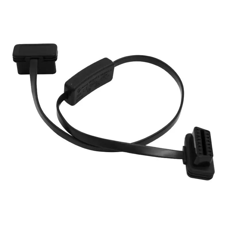 Бесплатная доставка! Удлинительный кабель OBD II с переключателем плоский тонкий