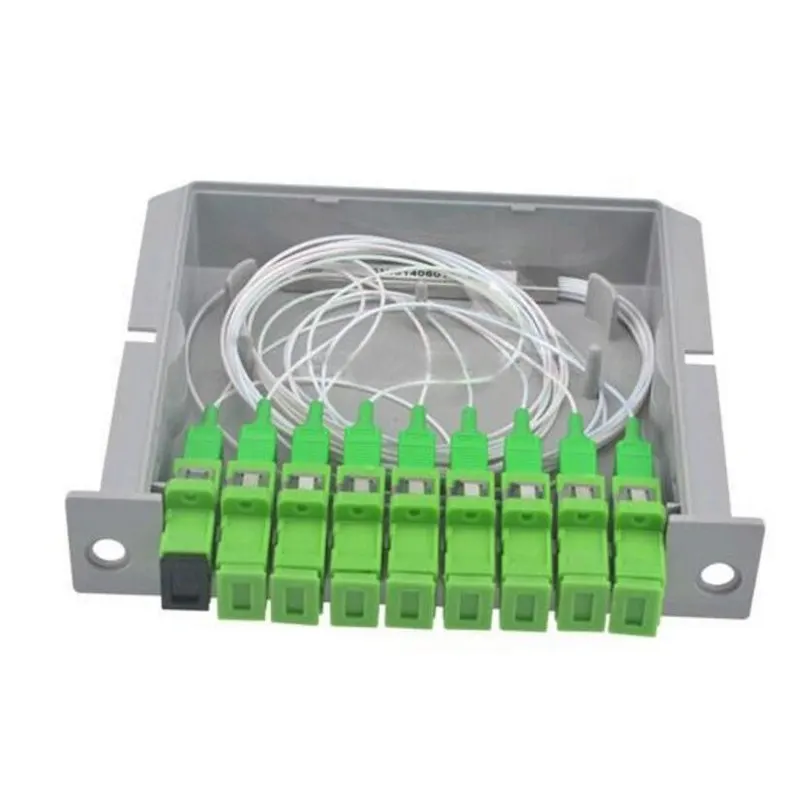 

10 шт./лот 1X8 SC APC распределитель оптоволокна FTTH PLC разделитель коробка с 1X8 плоский волновой направляющий тип оптического распределителя