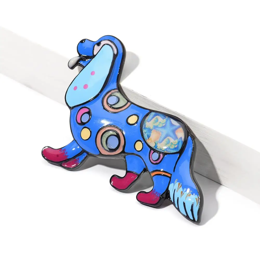 Милые эмалированные картонные броши в форме собаки для женщин модная брошь из