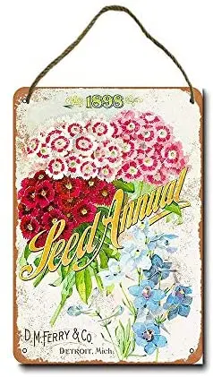 

Metal Sign 8x12 Inch 1898 Ferry Seed Catalog Wall Decor Hanging Sign