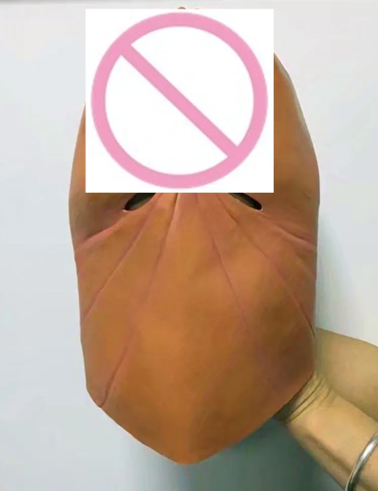 Реалистичный пенис маска на голову латекс шлем для пениса косплей Забавный