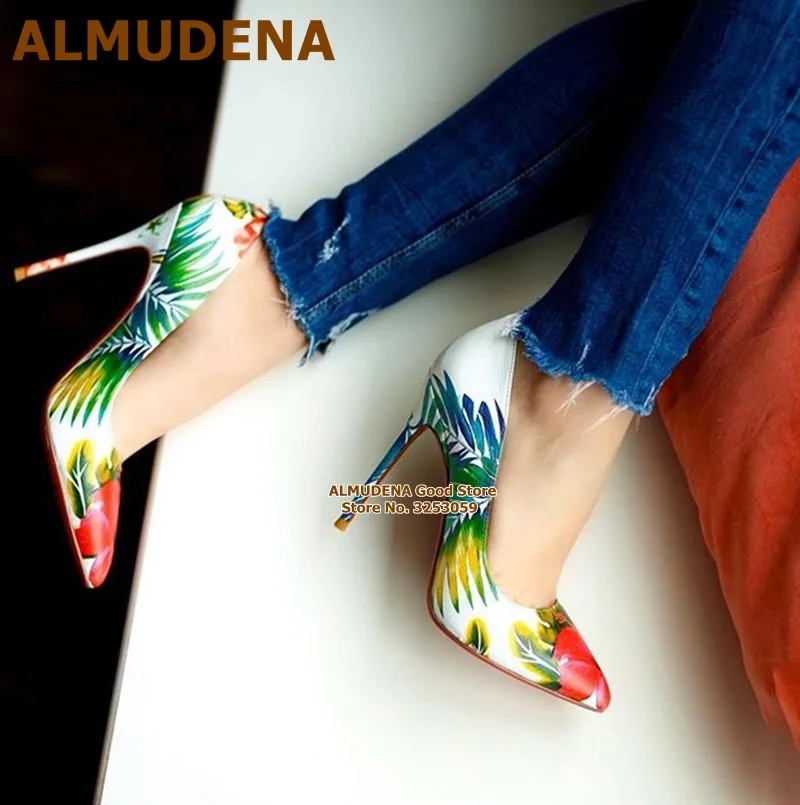 

Женские туфли-лодочки на высоком каблуке 12 см, с острым носком