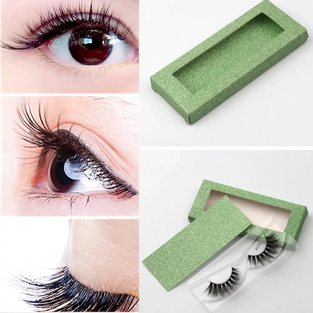 

1 Pair Eyelash Delicate Long-lasting European Style Handmade Faux Mink Hair Makeup Eye Lash for Girl