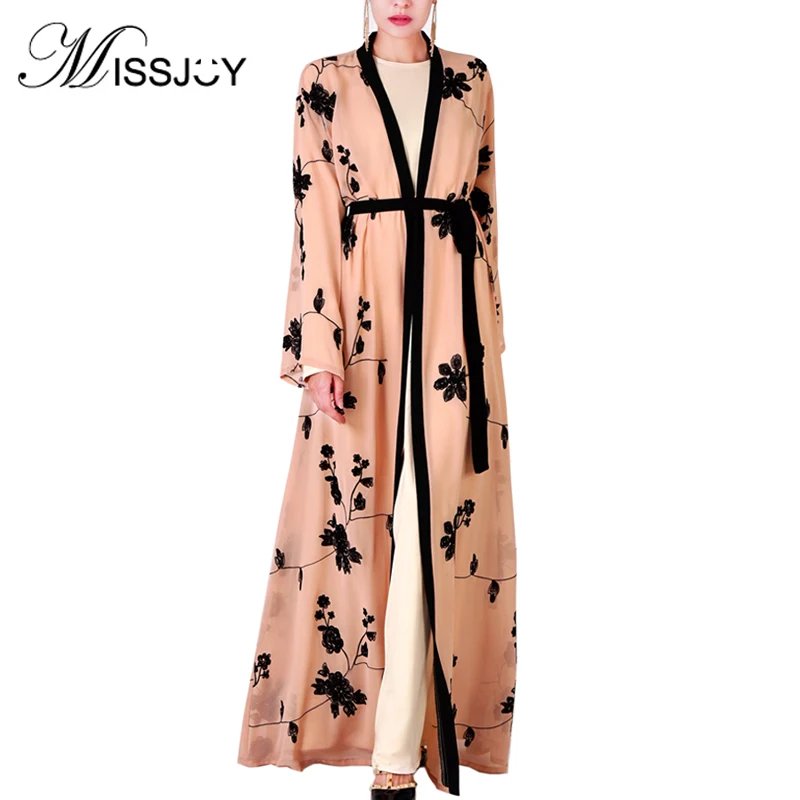 Платье кимоно MISSJOY женское с вышивкой мусульманский Повседневный кафтан на