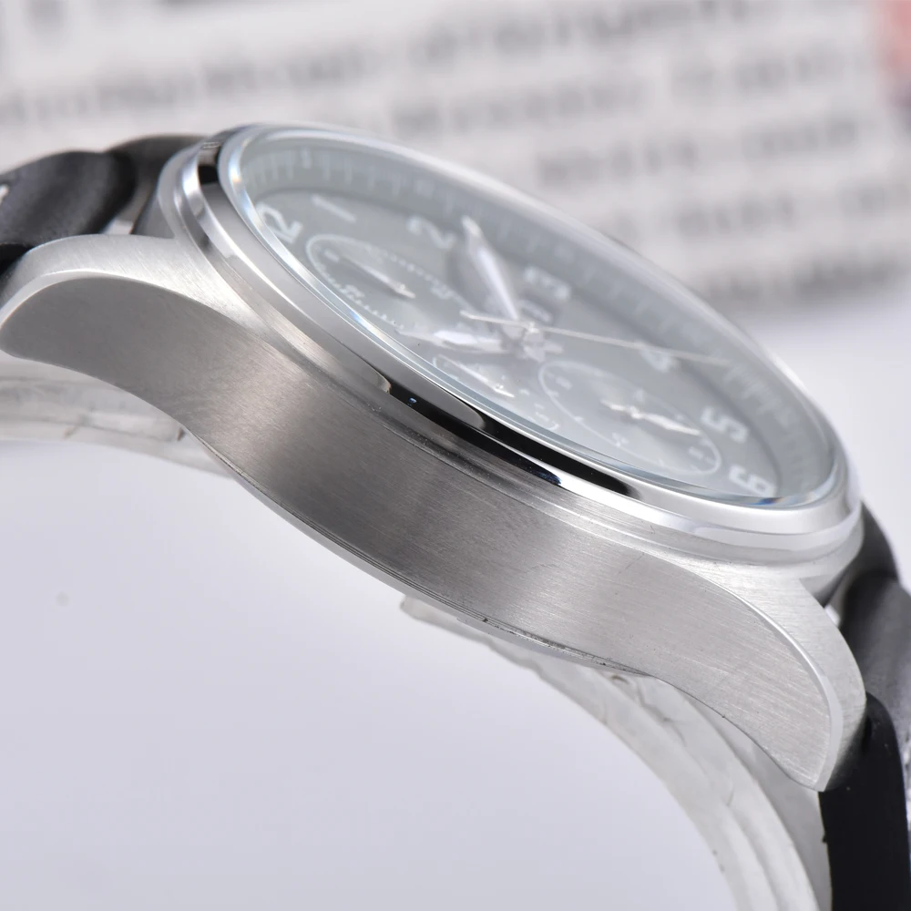 Corgeut 41 мм Для мужчин мужские часы часы-хронограф возможностью погружения на