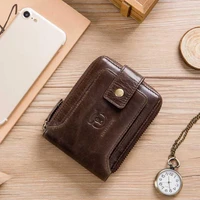 bullcaptain mens purse leather purse male fashion purse rfid card holder wallet storage bag coin purse zipper luxury wallets