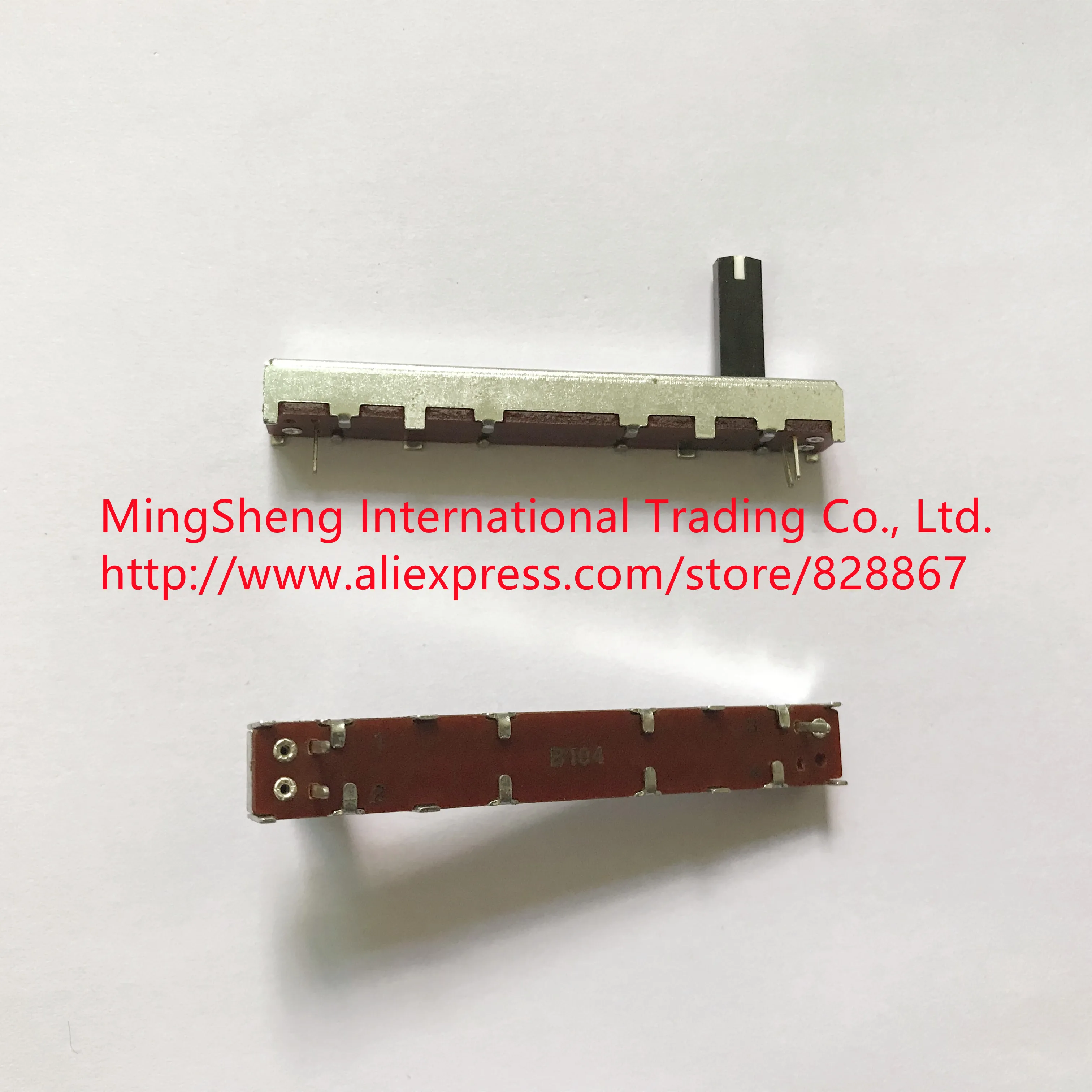 Original new 100% S4542N-8A1-B104 60MM sliding clipper single potentiometer S4542N B100K B104 white dots long 15MM (SWITCH) |