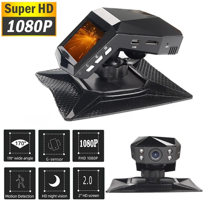 Center Console Driving Recorder Parking Monitor Dvr Camera 170° Wide Angle G-sensor Video Recorders