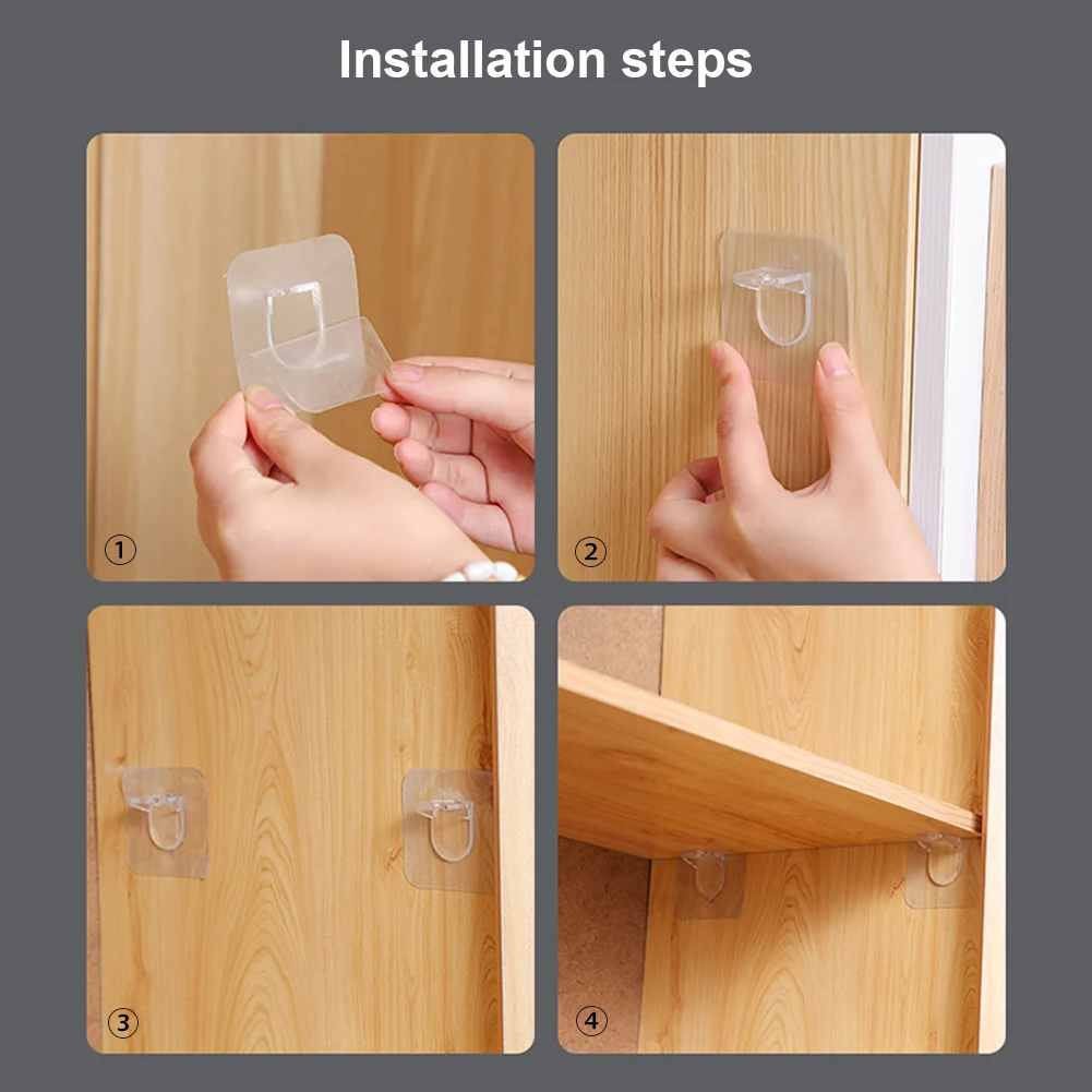 

12pcs Shelf Support Adhesive Pegs Plastic Closet Cabinet Shelf Support Clips Wall Hanger For Kitchen Bathroom Accessories 2021
