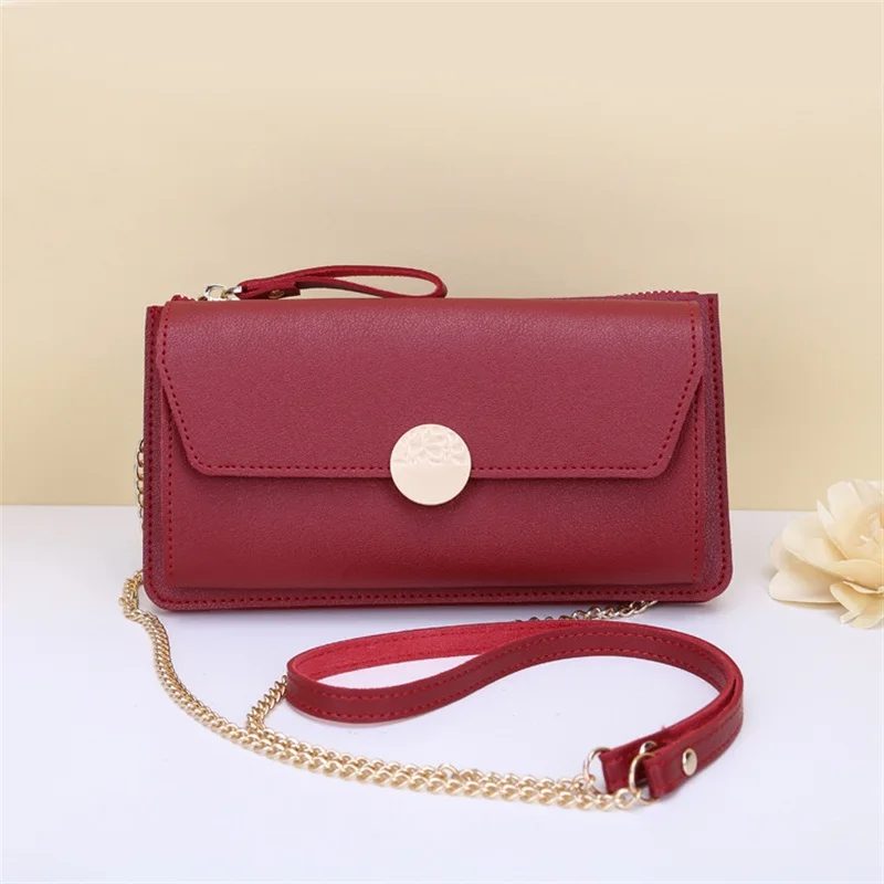 

Women Leather Shoulder Wallet Cell Phone Bag Female Multifunction Coin Change Passport Purse Card Holder Clutch for Lady Girls