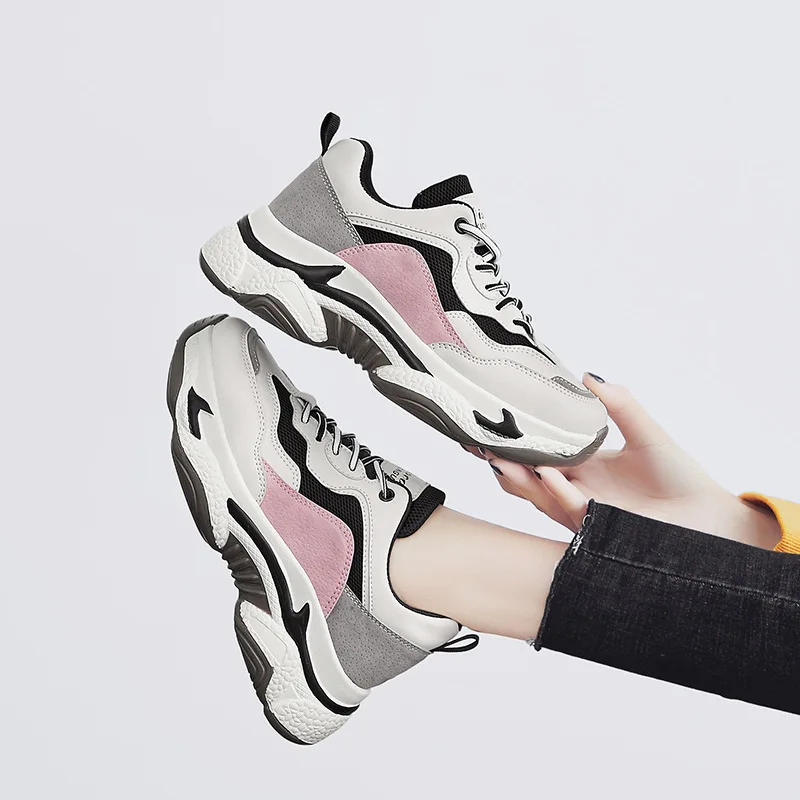 

Breathable Mesh Plain Dad Shoes Summer New Platform Increased Leisure Sports Shoes