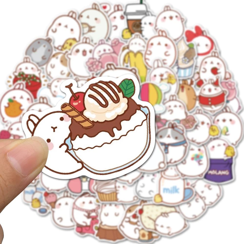 50 шт. милые кролик моланг наклейки водонепроницаемые DIY мобильный телефон чехол