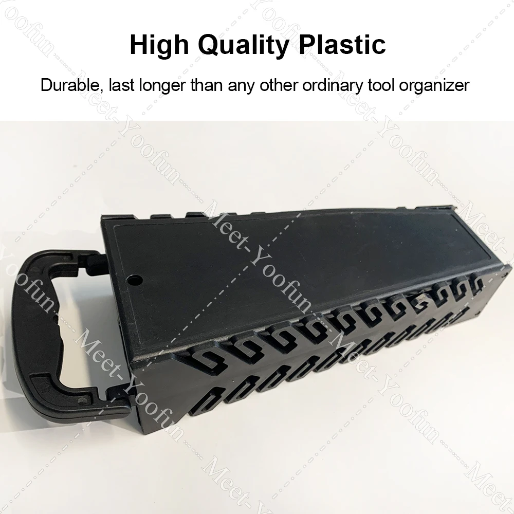22 Slot Standard Wrench Clip Holder Plastic Rail Tray Spanner Rack Storage Tools Organizer Bag Garage Wrenches Keeper 7-22mm |
