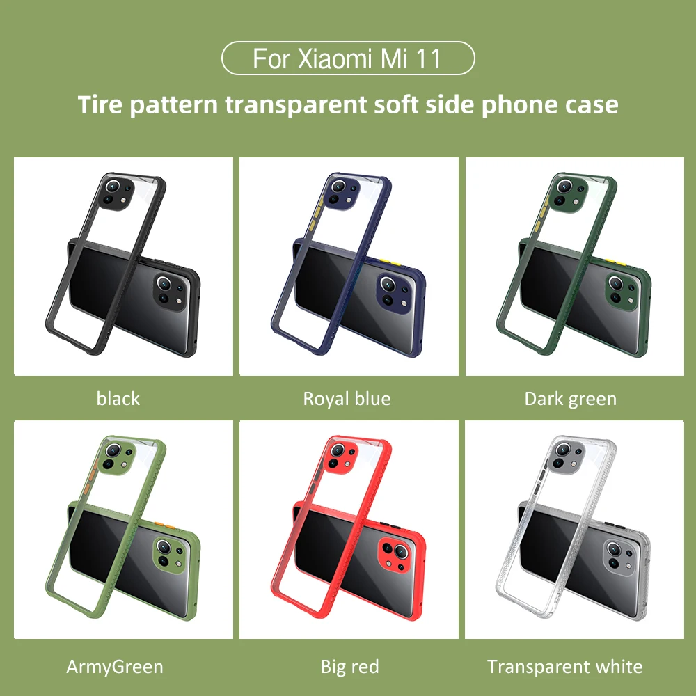 

Armor Transparent Bumper Phone Case For Xiaomi Poco X3 Pro NFC F3 M3 Camera Acrylic Protection For Xiaomi Mi 11 10 10T Pro Lite
