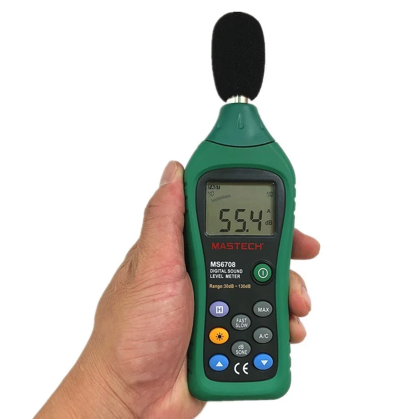 MASTECH MS6708 Ручной ЖК дисплей 30 дБ ~ 130 Цифровой измеритель уровня звука Тестер шума