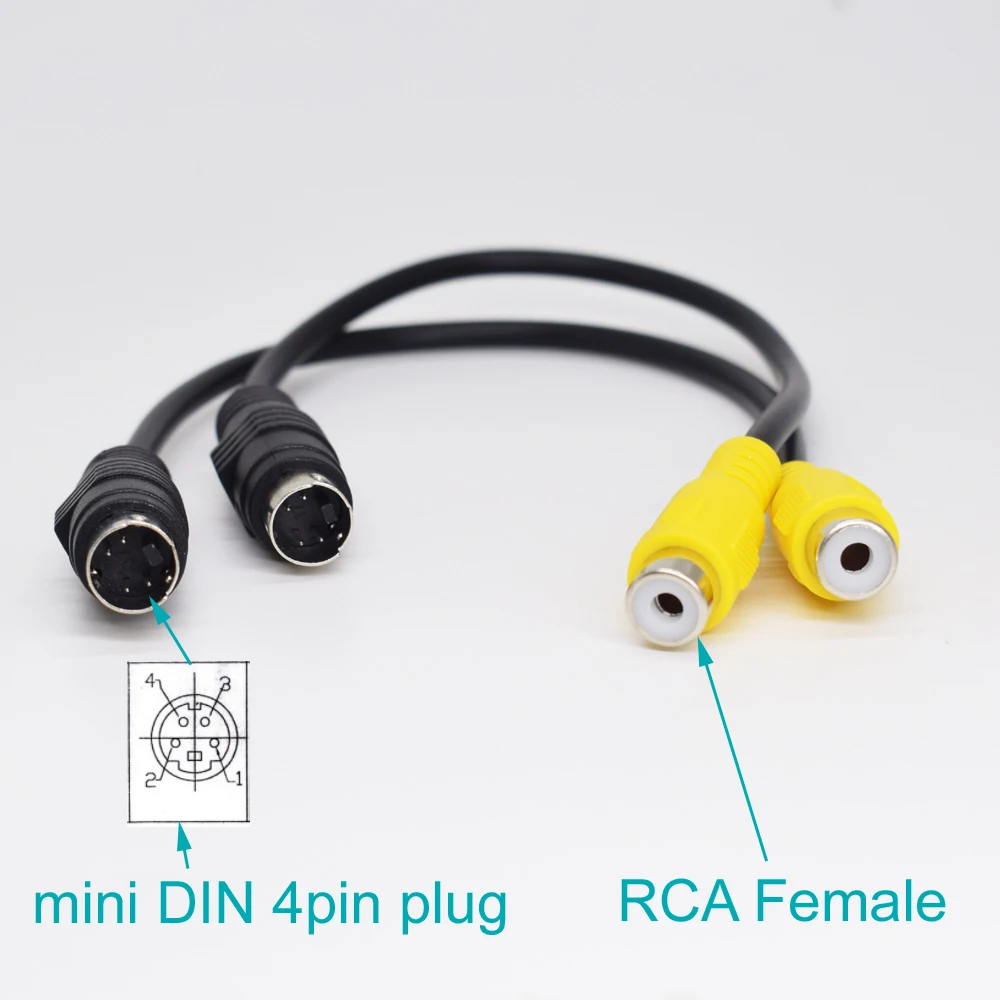 1 шт. Mini 4 контактный Din штекеру для Phono RCA Женский Разъем Кабель-адаптер 26 см Цвет: