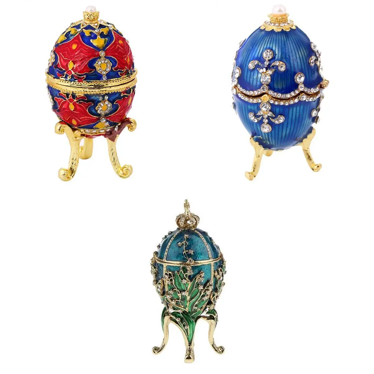 3 шт. роскошный Faberge пасхальные яйца российский Королевский чехол для ног