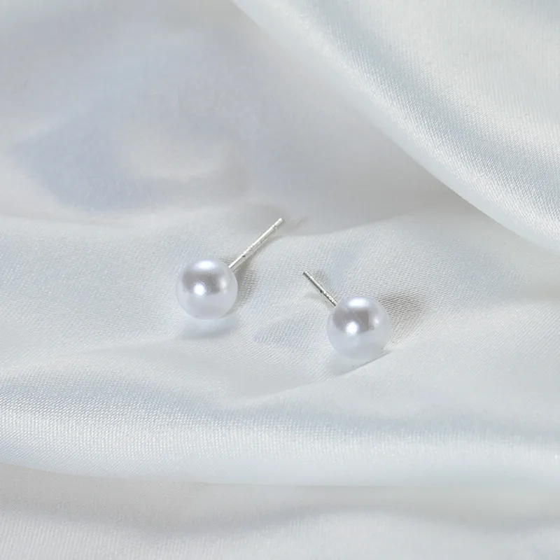 Бесплатная доставка простые элегантные классические серьги гвоздики с белым