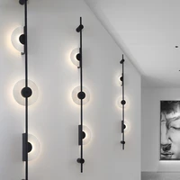 jmzm modern long staircase wall lamp black semicircle indoor led wall sconce light for living room villa hotel corridor bedroom