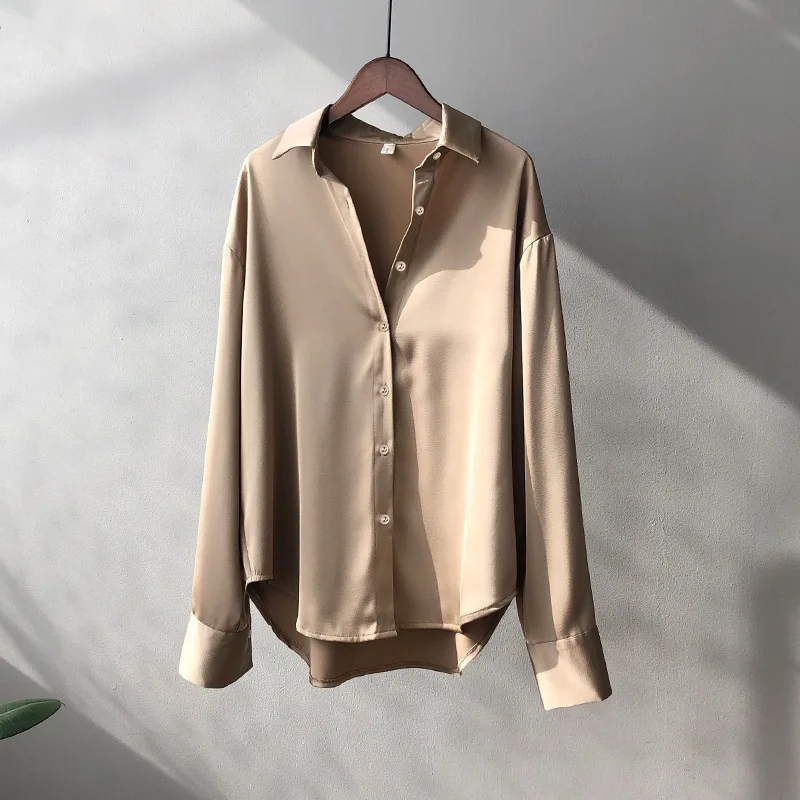 

Korean Women's Shirt Chiffon Blouses for Women Long Sleeve Shirts Female Top White Oversize Blouse Tops Woman Fashionable Shirts