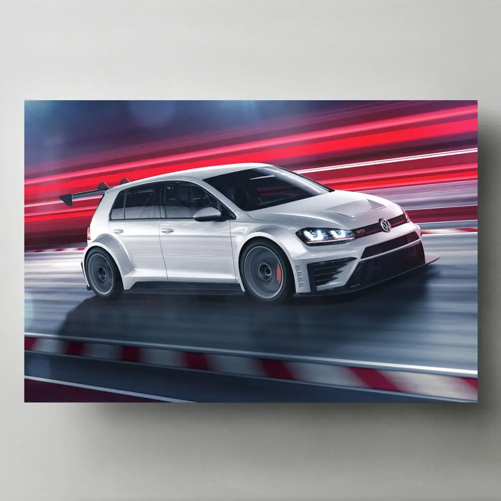 Современная Настенная картина Golfs GTI TCR тюнинг гоночный спортивный автомобиль