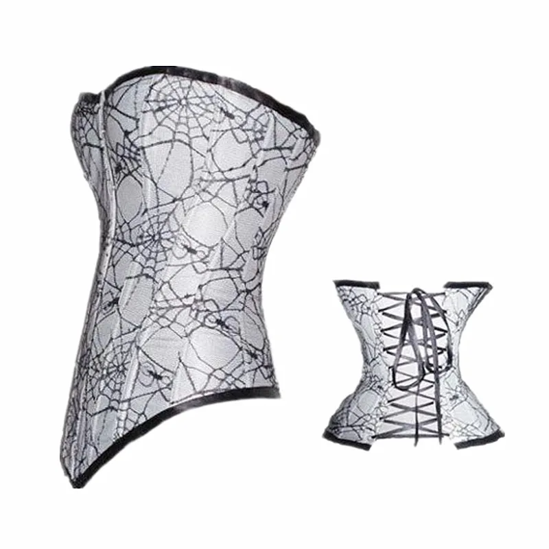 

New Arrival Women Adult Gothic Spider Web Net Corset Bustier Women Overbust Bustier Hot design Sexy corset