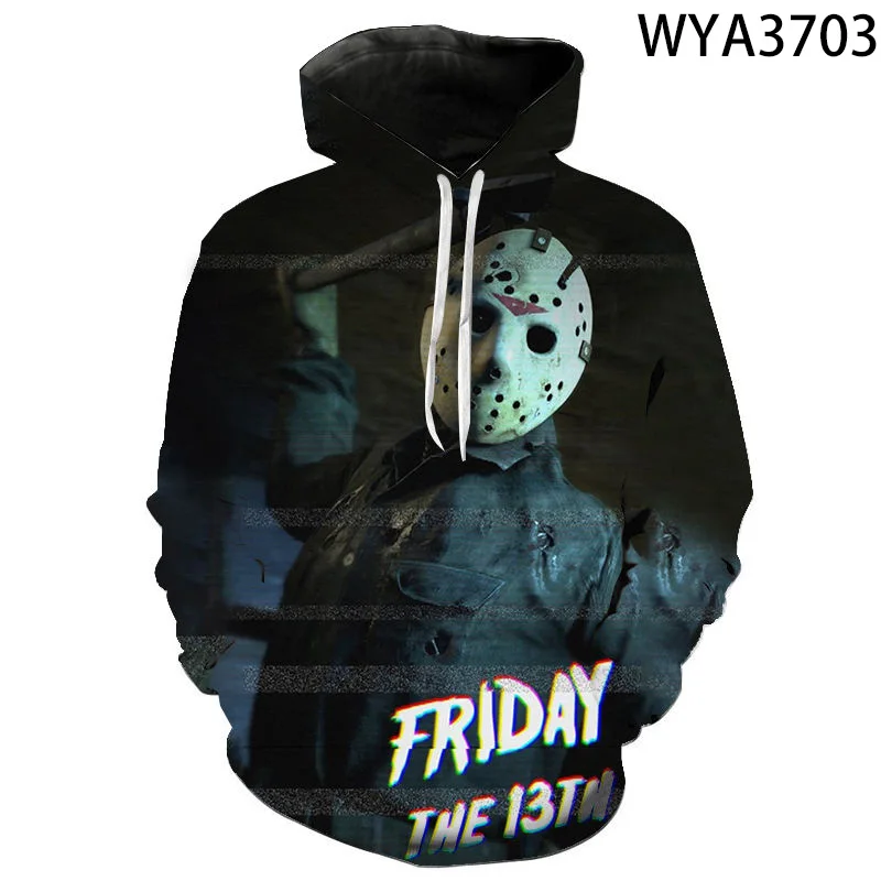 

3D Print Men Women Children Long Sleeve Jason Voorhees Hoodies Casual Cool Sweatshirts Horror Movie Friday The 13th Pullover New