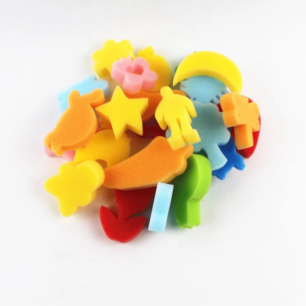 

72pcs DIY Painting Sponge Watercolor Craft Sponge Early Education Supplies Educational Playthings for Kids Children (Random Colo