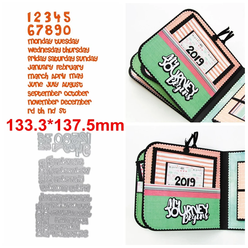 Трафареты для металлических высечек 0 9 чисел рабочих дней и месяцев высечка слов