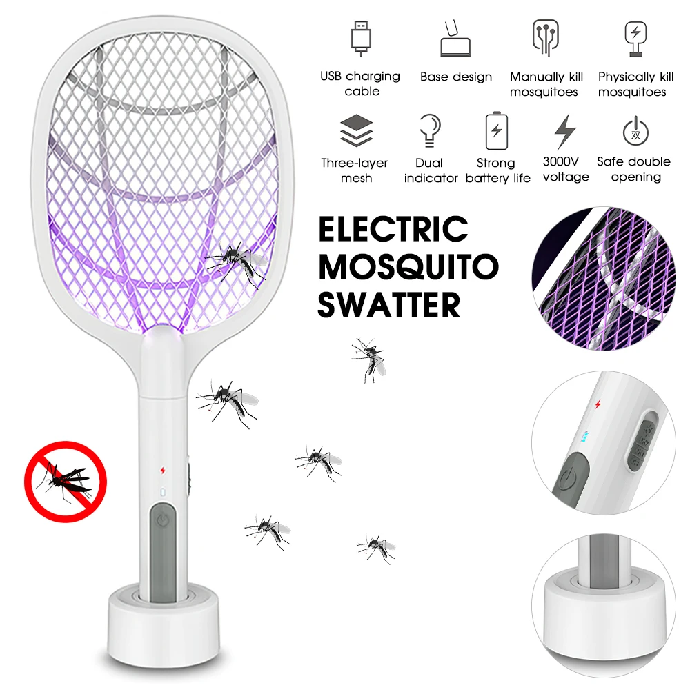 

Electric Mosquito Swatter USB Charging Safety Net Pure Physical Mosquito Zapper Racket Rechargeable Fly Killer Also Bug Trap