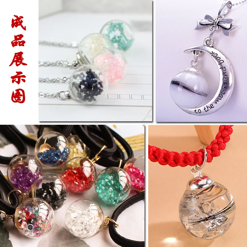 4PCS Pre-glued Screw Cap Glass Globe Pendant Necklaces with Rubber Seal - Small Glass Globes - Glass Vial Pendant DIY Findings image 6