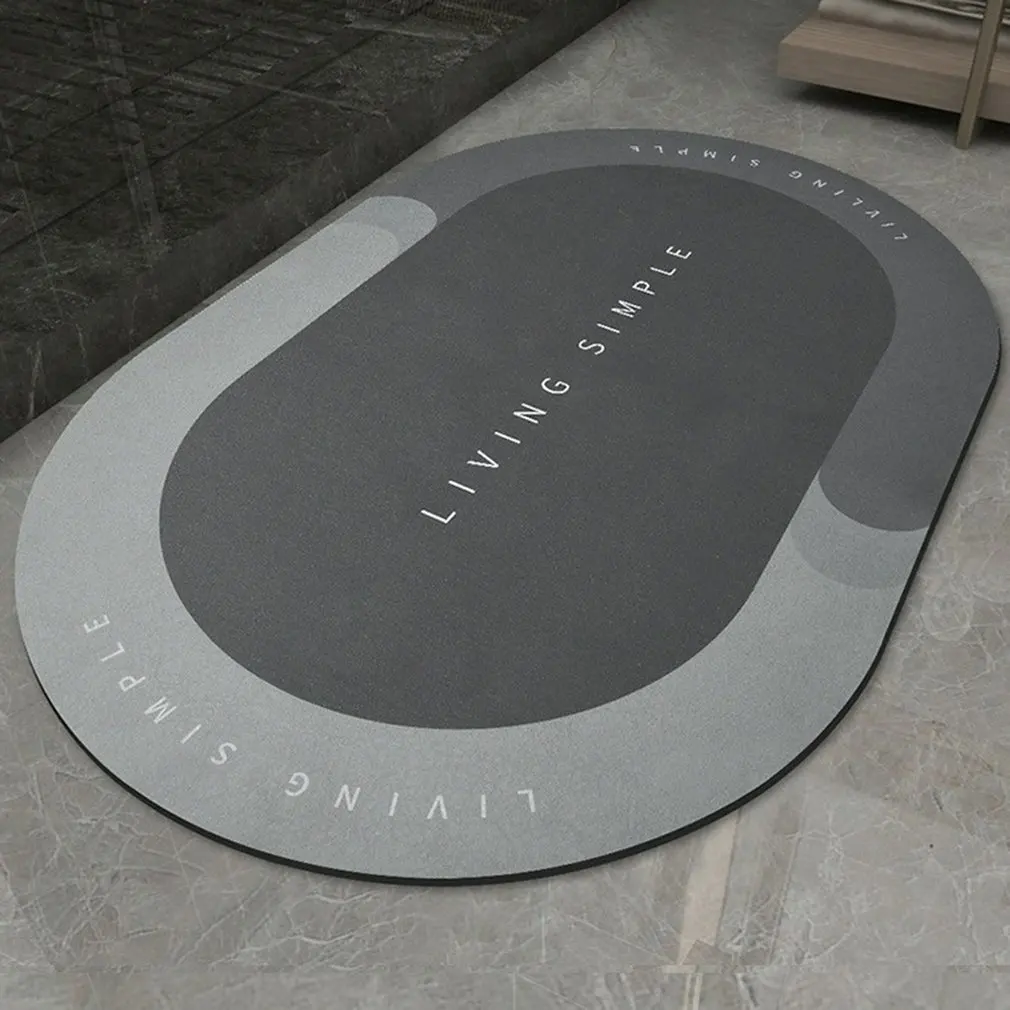

Ellipse Non-slip Bathroom Floor Mat Super Absorbent Quick Drying Toilet Carpet Door Sink Anti-slip Bathroom Carpet Home Decor
