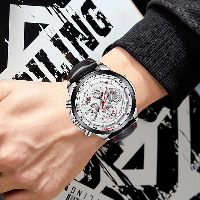 Лидирующий бренд FORAINING мужские спортивные Автоматические наручные часы с 3