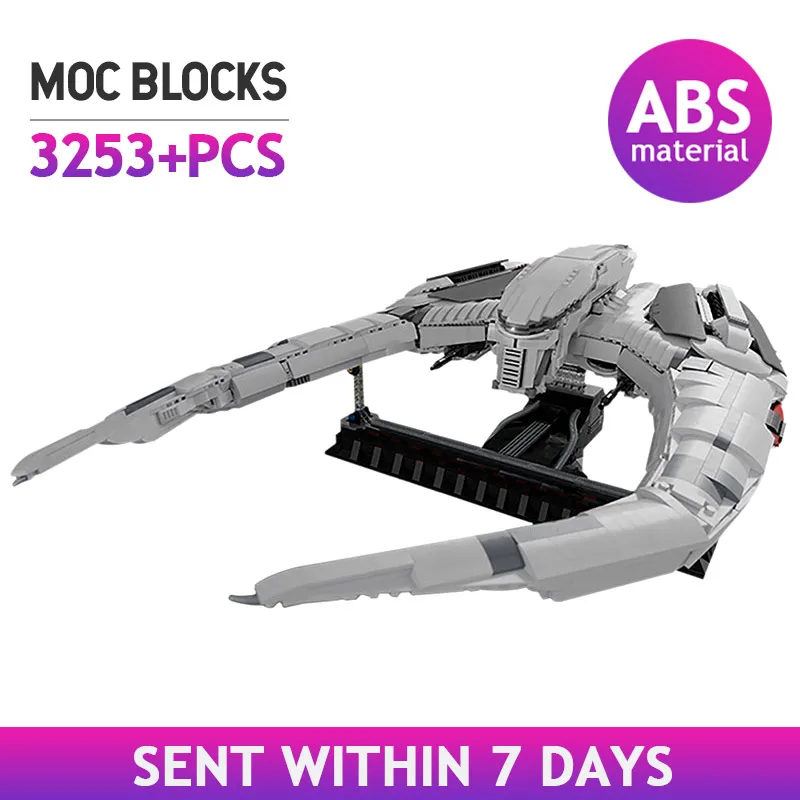 

Space Series Wars Battlestar Galactica UCS Cylon Raider MOC Assault Aircraft Building Blocks DIY Bricks Toys for Kids Xmas Gifts