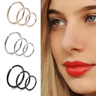 Кольцо для имитации пирсинга носа, ноздрей, губ, носовой перегородки, титана, 6 мм, 8 мм, 10 мм