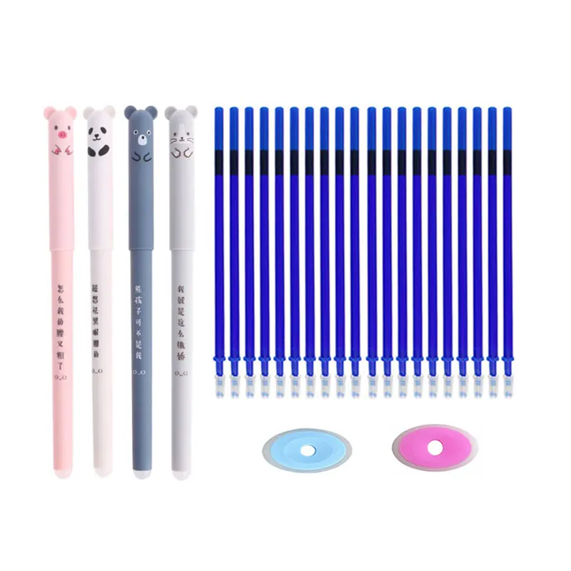 

Набор стираемых ручек Kawaii, 0,5 мм, цветные чернила, гелевые стержни для письма, моющаяся ручка для школы, офиса, канцелярские принадлежности